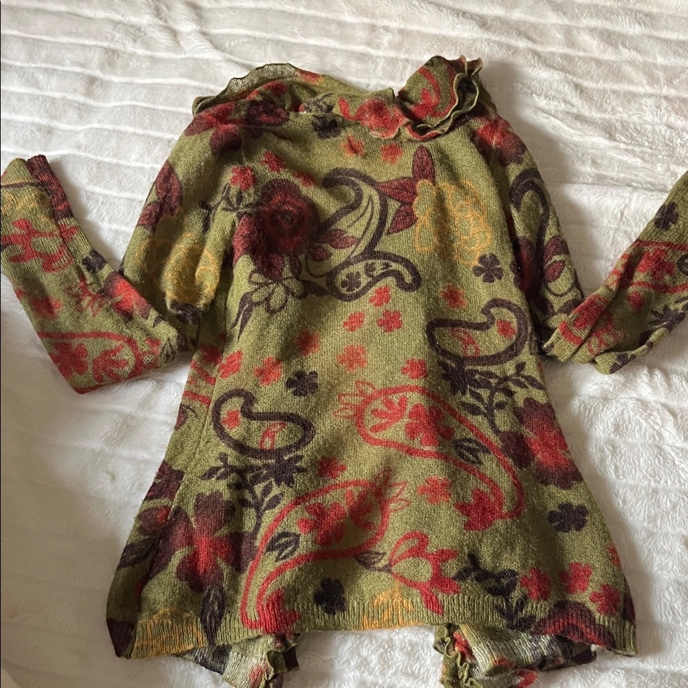 Anthropologie Guinevere Avant Garde Floral Mohair & Merino Wool Cardigan - Picture 7 of 8
